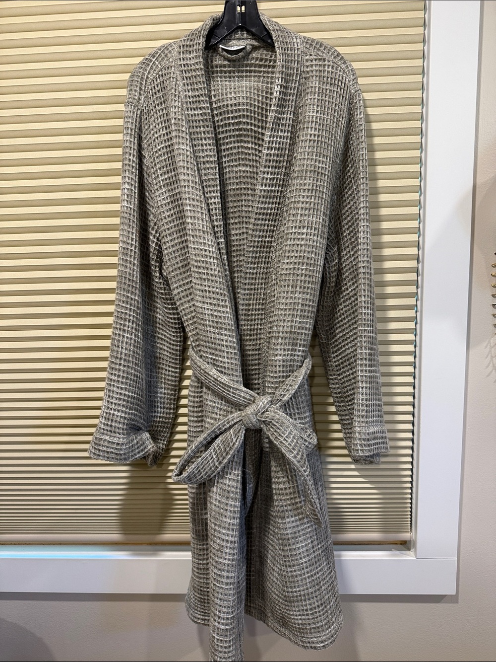 Parachute Waffle Knit Gray Belted Robe Jacket